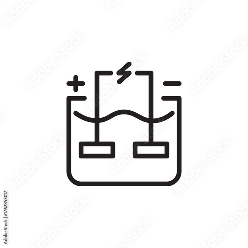 Electroplating icon symbolizing electrochemical surface deposition, representing modern industrial finishing, advanced metal coating processes, and specialized high-precision bath engineering.
