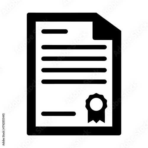 Download certificate document icon vector illustration for achievement and graduation design needs