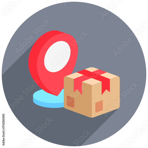 Location Mini Illustration Rounded Isometric Icon. Use For Modern Concept, Print, Ui, Ux Kit, Web And App Development. Vector Related To Market, Business, Finace