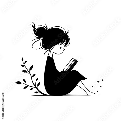 Writer. Writer simple black and white line art vector logo