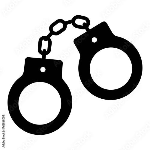 Handcuffs vector illustration: law enforcement, crime, security, arrest, police, justice, jail