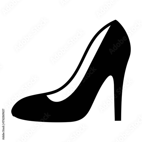 Explore elegant black high heel shoes fashion footwear for women stylish silhouette vector design