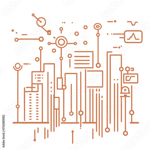 flat concept illustration of network health monitoring