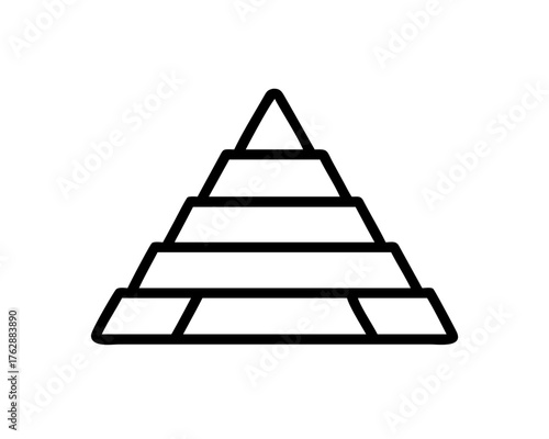 Illustration of a pyramid with layers and blocks