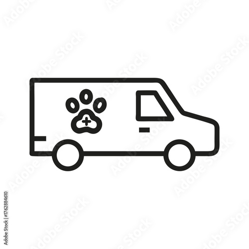 A vehicle with a paw print presumably for pet care