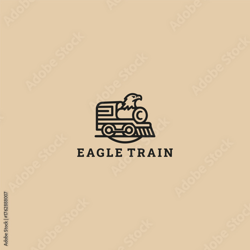 Eagle train logo template vector illustration design