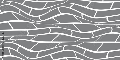 simple grey brick wall wave pattern for banner poster background.