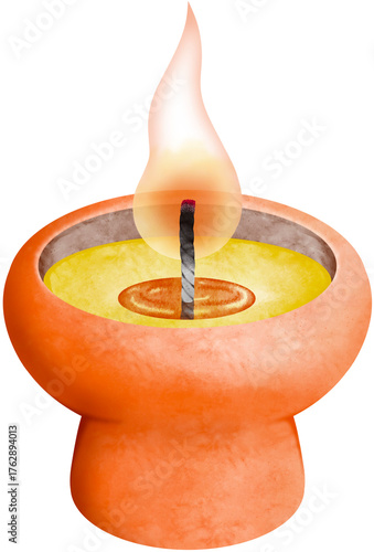 Watercolor Terracotta Candle Holder