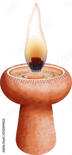 Watercolor Clay Oil Lamp