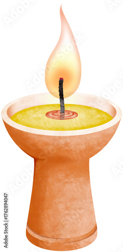 Watercolor Clay Candle Holder