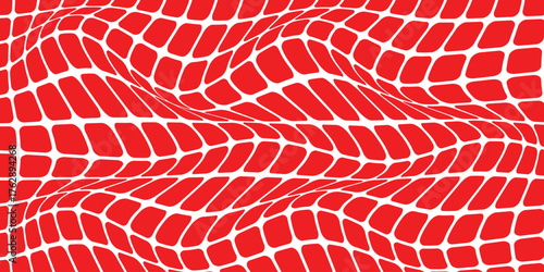 simple red rounded rectangular grid wave pattern for banner poster background.