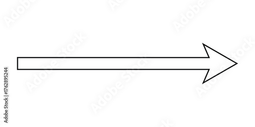 simple black outline arrow vector symbol.