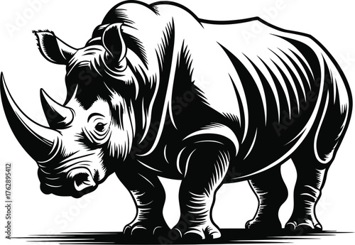 Rhino Silhouette Wild Animal Horned Creature Strong