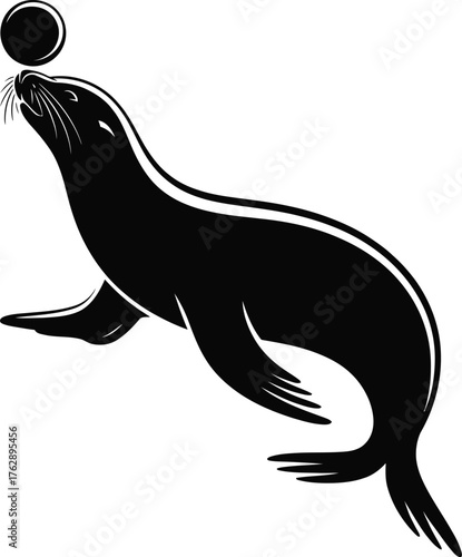 Sea Lion Silhouette Vector Animal Mammal Ocean Seal