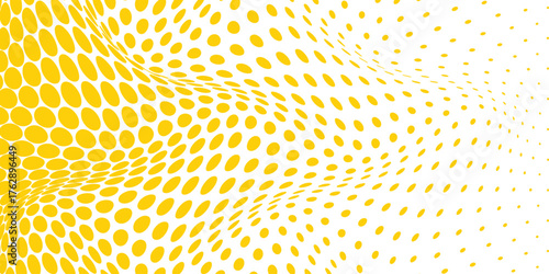 simple yellow halftone dot wave pattern for banner poster background.