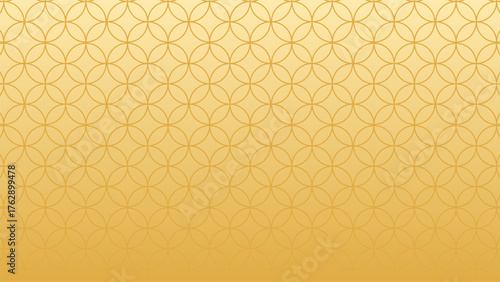 和風背景素材　金色の七宝模様　横長　グラデーション　16:9