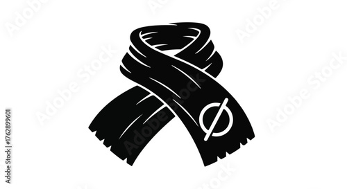 Black awareness ribbon with a circle and slash symbol, representing solidarity and support