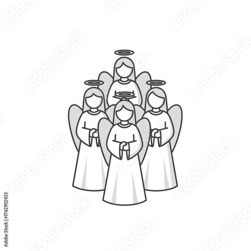 Angelic Choir - A Group of Angels Singing in Harmony.