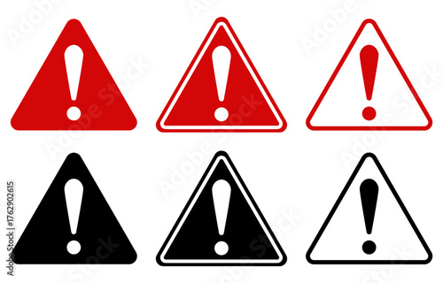 危険、注意、警告等を表すアイコンイラストセット