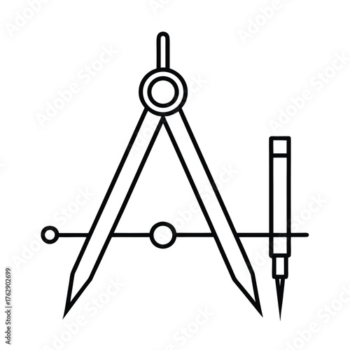 vector drawing of a compass compass tool drawing illustration equipment icon symbol vector design