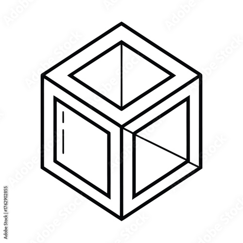 abstract cube design box cube business icon vector glass design blank container symbol building