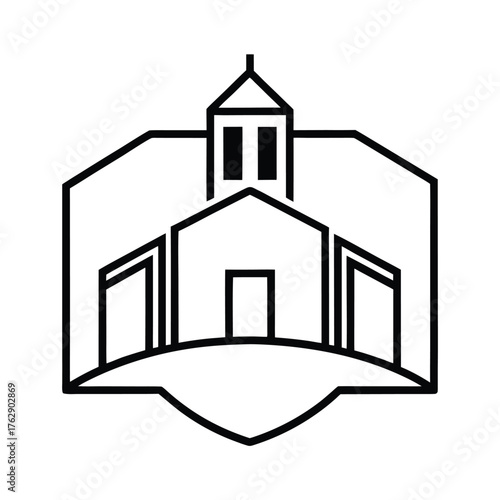 church silhouette vector house home building architecture vector icon illustration construction design symbol drawing black