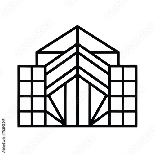 vector illustration of a house home architecture building construction icon vector design art 