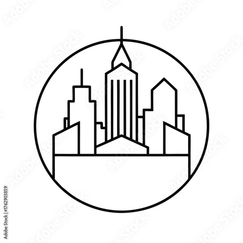 vector illustration of an abstract city art design icon logo