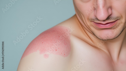 Shoulder sunburn painful skin inflammation
