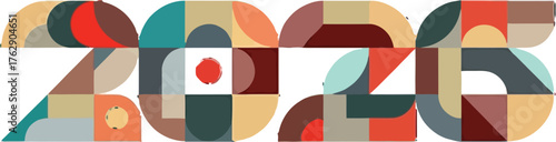 Celebrate a vibrant 2026 with this modern geometric design for New Year's greetings, invitations, and forward-thinking marketing campaigns