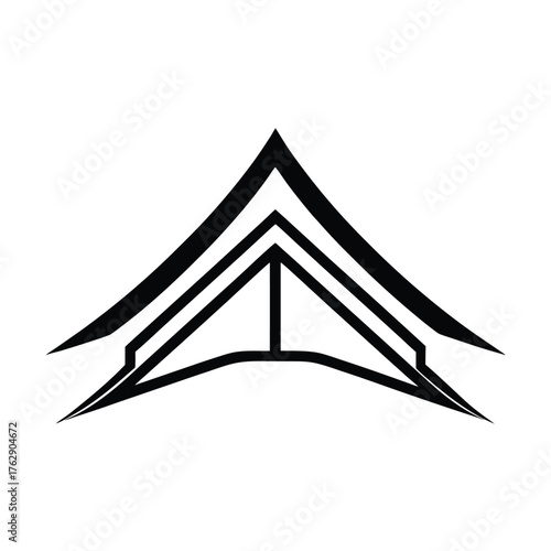 vector illustration of tent mountain symbol  illustration logo