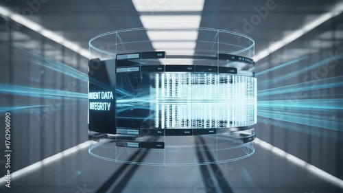 Abstract Data Visualization Displaying Optimum Data Integrity against Technology Background