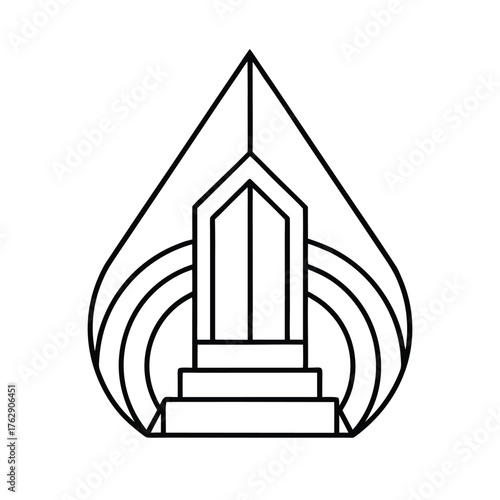 vector illustration of an old church design icon logo set 