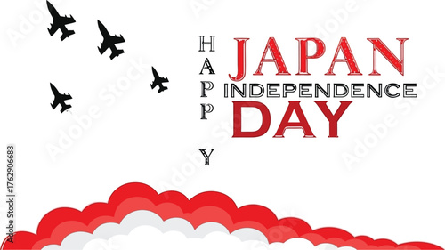 Celebrate Japan Independence Day with vibrant jet trails and festive flair, perfect for patriotic designs and national celebrations!