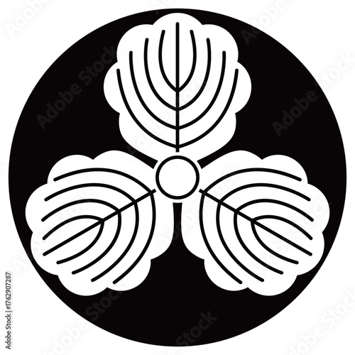 家紋です。石持地抜三つ柏といいます。