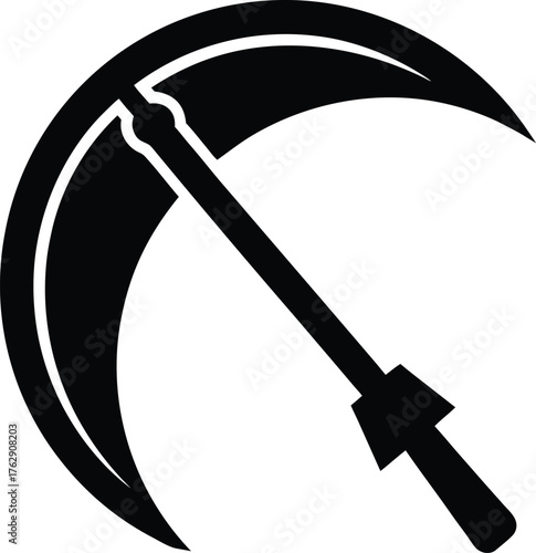 Flat design sickle icon for agriculture or labor symbol