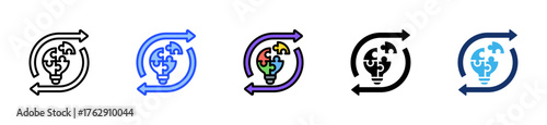 Agile Problem Solving Icon Collection With Multiple Styles