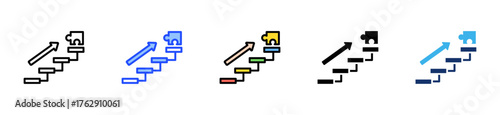 Logical Steps Icon Collection With Multiple Styles