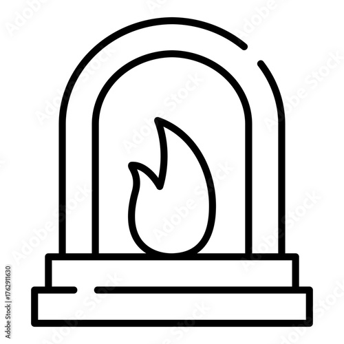 Wood fired kiln black line icon
