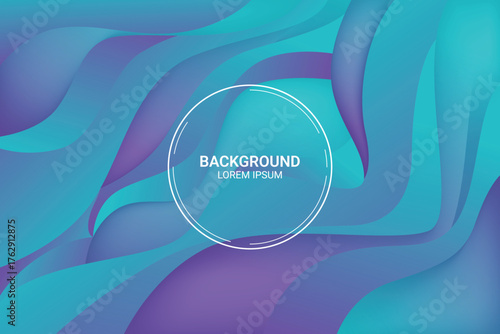 Abstract turquoise and purple liquid background with elegant flowing waves and smooth gradient