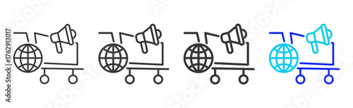 Market Penetration icon pack in creative outline vector style for technology life cycle design business strategy digital process and modern development