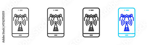 Mass Adoption icon pack in creative outline vector style for technology life cycle design business strategy digital process and modern development
