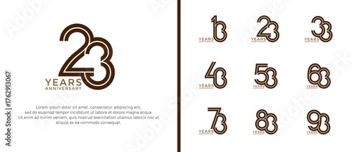 anniversary vector logo set, black color can be use for celebration