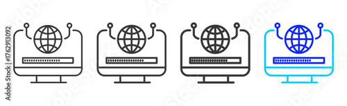 Worldwide Deployment icon pack in creative outline vector style for technology life cycle design business strategy digital process and modern development