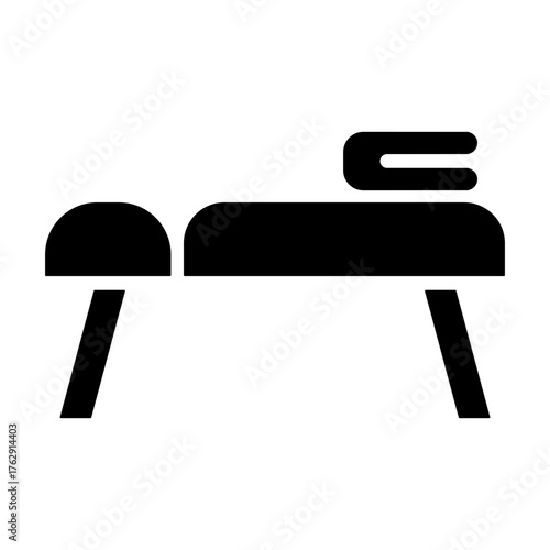Massage Table Icon - Solid Black