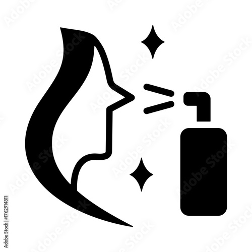 Facial Toner Icon - Solid Black