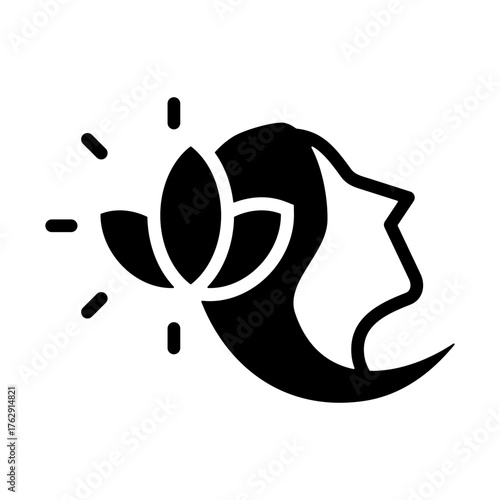 Mindfulness Icon - Solid Black