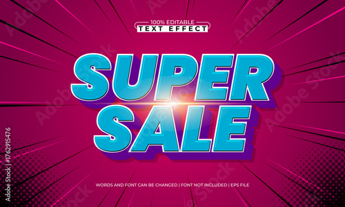 super sale editable text effect for titles and promotion
