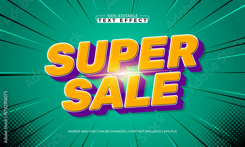super sale editable text effect for titles and promotion