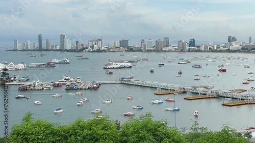 Pattaya City Pier, Thailand, Pattaya Sea, Bali Hai Pier 4K.